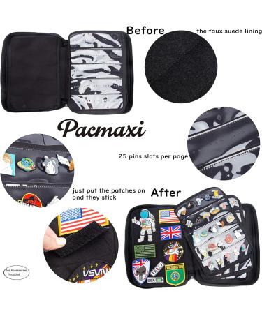 Large Portable Travel Brooch Pin Carrying Case - Black Organizer for 250 Pins, 2 Zipper Pockets, Display Bag - Enamel Lapel Pin Storage - Buy Online on SooperMarket.com
