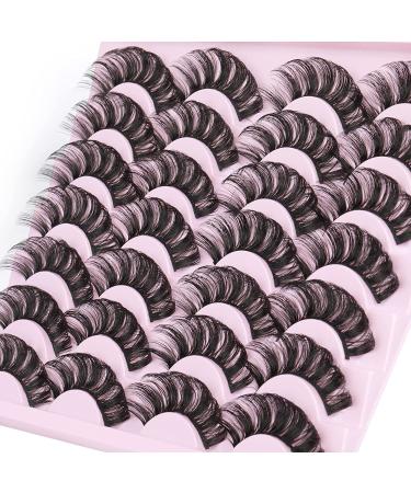 Wiwoseo 20MM Russian Strip Lashes - D Curly Natural Faux Mink Eyelashes (14 Pairs) - Buy Online on SooperMarket.com