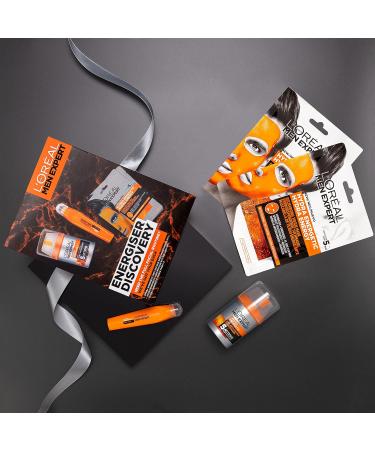 L Or al Paris Men Expert Energiser Discovery Giftset for Men Anti-fatigue Moisturiser 50ml Revitalising Eye Roll On 10ml and Recharging Tissue Mask 30g Hydra Energetic Trio With Vitamin C* - Buy Online on SooperMarket.com