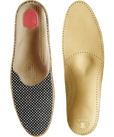 Bergal Breathable Leather Comfort Footbed - Plant-Tanned Activated Carbon Orthopedic System for Men & Women (EU 36-50 US M1.5-12) - Buy Online on SooperMarket.com