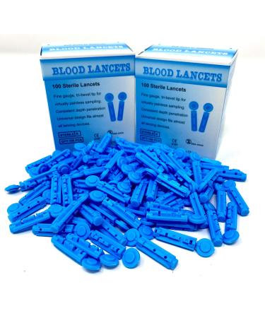 28G MediMad Blood Lancets Fully Compatible for PiC Indolor Microlet Freestyle Abbott On Call plus More. (200)