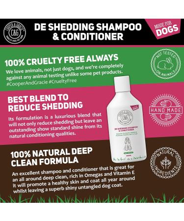 C&G Pets | De Shedding Shampoos & Conditioners For Dogs 500ml | Reduces Excessive Shedding Promotes Healthy Skin & Coat | 100% Natural Dog Shampoo And Conditioner | Show Standard Shine (500ML) 500 ml (Pack of 1) - Buy Online on SooperMarket.com