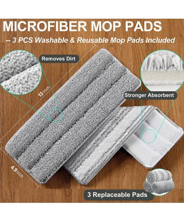 JOYMOOP Mop and Bucket Set with 3 Microfiber Mops | Flat Floor Mop for Wet and Dry Cleaning | Household Cleaning Tools for Hardwood, Laminate, Tile | Double Dry Scrapers | 50 Mop - Buy Online on SooperMarket.com