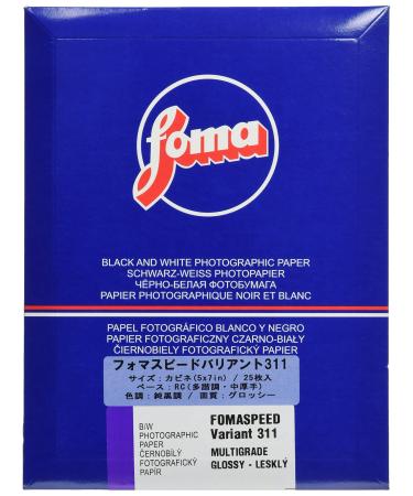 Foma Fomaspeed 311 Variant III VC RC Glossy Black & White Photographic Paper, 5x7, 25 Sheets 5 x 7 25 Sheets