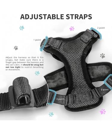 SOKANA Cat Harness and Lead Set for Walking Escape Proof - Lightweight Secure Kitten Harness and Lead Set also for Dogs Puppy Pet Small Size | Black - Buy Online on SooperMarket.com