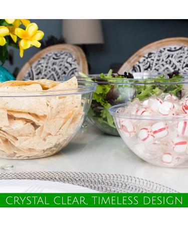 PLASTICPRO Disposable 150 Ounce Round Crystal Clear Plastic Serving Bowls - Pack of 2 | Party Salad & Chip Bowls - Snack & Candy Dish Container - Buy Online on SooperMarket.com