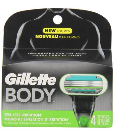 Gillette Body Men's Razor Blade Refills 4 Count Mens Razors / Blades