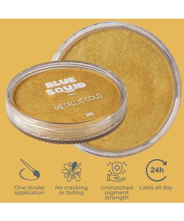 Blue Squid PRO Metallic Gold Face Paint - 30gm Water Activated Body Makeup for Adults & Kids | Non Toxic Halloween SFX Facepaint - Buy Online on SooperMarket.com