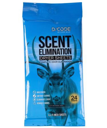 D/CODE by Code Blue Scent Elimination Dryer Sheets Unscented 24 Sheets