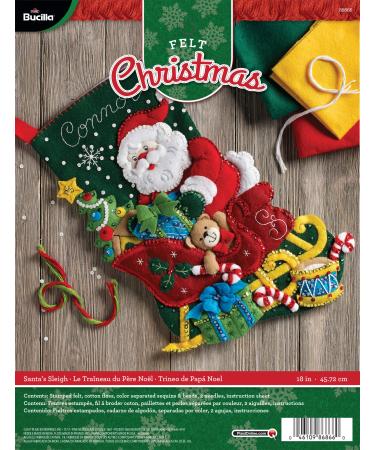 Bucilla Santa's Sleigh Stocking Kit  Multicolor