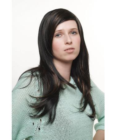WIG ME UP SA022-2H30 | Long Black Straight Ladies Wig with Reddish Brown Highlights - International Shipping Available - Buy Online on SooperMarket.com