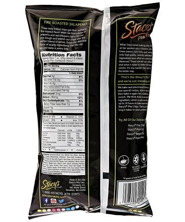 Stacy's Fire Roasted Jalapeno Pita Chips 7.33 Oz - Spicy Snack Delight - Buy Online on SooperMarket.com