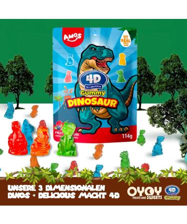 8er Set Amos 4D Rubber Blocks & Dinosaurs - Vibrant Fruit Rubber Building Blocks in 3D Design | Perfect for Children's Birthdays & Muffin Decorations - International Shipping! - Buy Online on SooperMarket.com