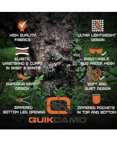 QuikCamo Mossy Oak 3D Leafy Suit - Large/XL NWTF Mossy Oak Obsession for Men | Turkey Hunting, Airsoft, Paintball, Birdwatching, Wildlife Photography - Buy Online on SooperMarket.com