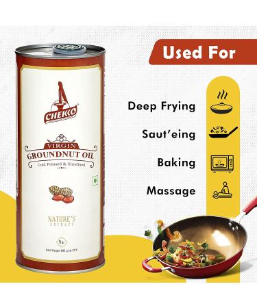 Chekko Virgin Peanut Oil - 5L: Pure Cold-Pressed Oil for Cooking - Buy Online on SooperMarket.com