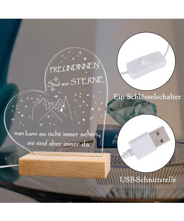 Merclix LED Night Light Gift for Girlfriend - Perfect Birthday & Christmas Present Best Friend Gifts in Wood Color - Buy Online on SooperMarket.com