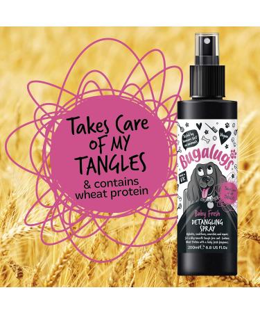 BUGALUGS Baby Fresh Dog Detangler Spray - Hair Conditioner for Dogs with baby powder dog perfume - Professional groom detangling spray- Pro dog grooming Spray for Your Pooch (200ml) - Buy Online on SooperMarket.com