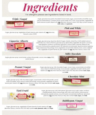 Nougat Gift Box - Nougat Bar Selection of 8 Flavours (8 x 130g) in a Box Individually Wrapped Nougat Sweets | Gifts for Dad Grandad Step Dad Men Boyfriend Brother Son - Buy Online on SooperMarket.com