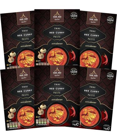 Authentic Thai Red Curry Paste by Mae Jum | 3 x 70g Pack | Great Taste Award Winner 2020 - Buy Online on SooperMarket.com