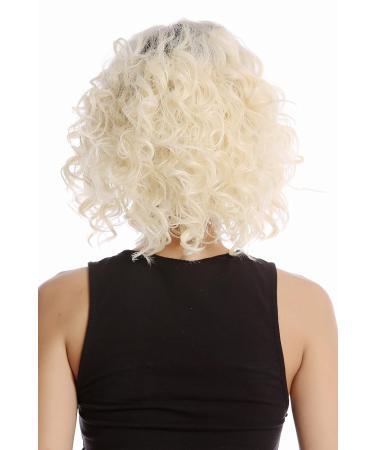 Wig Me Up GF-W2129-2T613+613 Platinum Blonde Women's Wig - Curly Shoulder Length with Dark Roots Growth Tips - Buy Online on SooperMarket.com