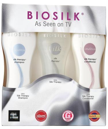 Biosilk 3 Piece Silk Therapy Kit - Shampoo, Conditioner, Serum | Haircare Set - Buy Online on SooperMarket.com