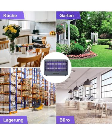 High-Power Electric Insect Destroyer | Double-Sided Fly Trap with Remote Control | 4000V Mosquito Trap for Kitchen Bedroom & Office (Gray) - Effective 100 m Coverage - Buy Online on SooperMarket.com