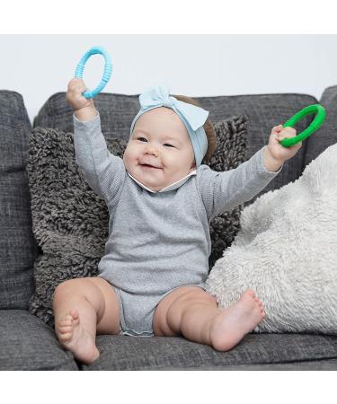 Bonbino Teether Rings - 4 Pack Silicone Sensory Teething Rings for Soothing Baby Gum Pain - Multicolor Unisex - Buy Online on SooperMarket.com