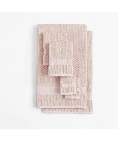 Trinity Collection 100% Cotton Towel Set - 6 Piece Light Pink | Soft & Absorbent Bath Towels, Hand Towels, Washcloths - Buy Online on SooperMarket.com