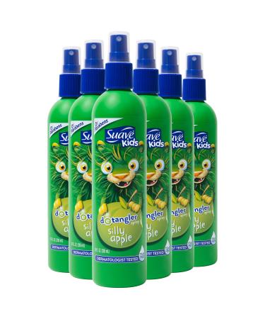 Suave Kids Detangler Spray For Tear-Free Styling Silly Apple Dermatologist-Tested Hair Detangler Formula, 10 Fl Oz (Pack of 6)