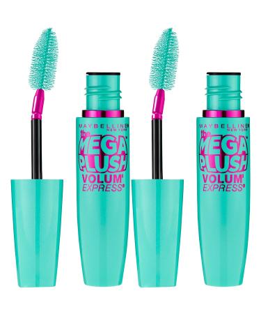 Maybelline New York Volum' Express The Mega Plush Mascara Blackest Black 2 Count - Washable Formula - Buy Online on SooperMarket.com