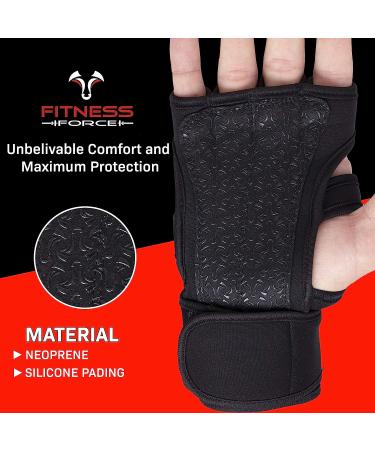 Fitness Force Ventilated Gym Gloves with Wrist Support for Men & Women - Ideal for Workouts, Weightlifting, Powerlifting - Large Black - Buy Online on SooperMarket.com