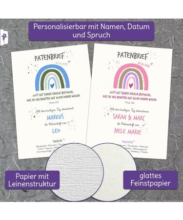 Fairy Dust Sponsor Letter for Baptism | Personalizable Baptismal & Sponsor Certificate | Perfect Baptism Gift for Godfather & Sponsored Child | Unique Rainbow Design - Buy Online on SooperMarket.com