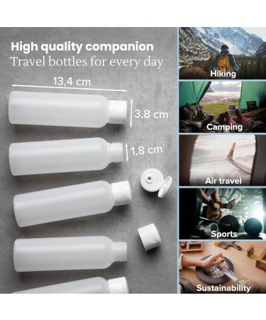 Kunz Packaging 100ml Travel Bottles - 5 Set Silicone-Free Liquid Containers for Aircraft Travel - Buy Online on SooperMarket.com
