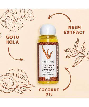 Orientana Hair Therapy Coconut with Amla & Neem - 99.9% Natural Vegan Treatment for Split Ends, Hair Loss, Growth, Dandruff & Damaged Hair - 105ml - Buy Online on SooperMarket.com