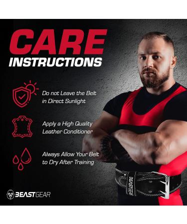 Beast Gear PowerBelt - Premium 4x10mm Nubuck Leather Powerlifting Belt - Buy Online on SooperMarket.com