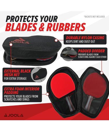 JOOLA Vision Double Padded Ping Pong Paddle Case with Storage Compartment - Table Tennis Racket Cover for 4 Balls, Protects Rubber - Organizer for Table Tennis Gear - Buy Online on SooperMarket.com