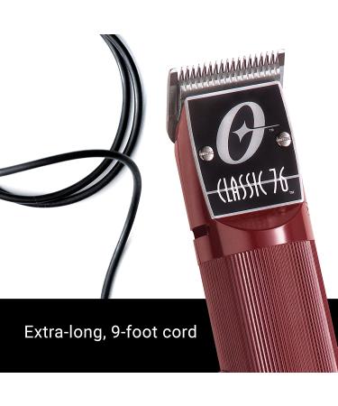 Oster Classic 76 Hair Clippers for Barbers | Burgundy Corded Clipper with Detachable Blade - Buy Online on SooperMarket.com