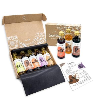 Timber Taste Vinegar & Oil Gift Set - Unique Mothers Day Gift for Mom | 5 Exquisite Essential & Food Oils (5x40ml) | Perfect Kochbox Koch Set - Nutty Delicious - Buy Online on SooperMarket.com
