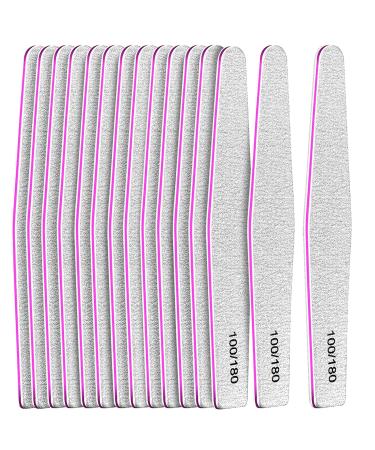 Nail Files Set FANDAMEI 15pcs 100/180 Grit Professional Nail Boards Buffer Files for Home & Salon Use Double Sided Emery Boards for Nails Toe Pet Fingernail Files Nail Styling Tools Diamond 7 1.1 inch-Diamond 15.0