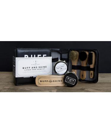 CGB Giftware Dapper Chap 'Buff & Shine' Shoe Cleaning Kit | 3 Brushes, Black & Neutral Polish - Buy Online on SooperMarket.com