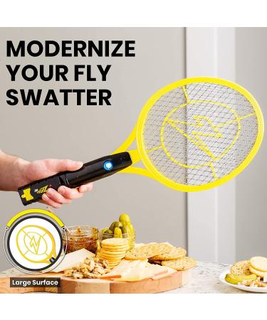 ZAP IT Rechargeable Bug Zapper Racket - 4000 Volt with Blue Light Attractant - USB Charging Cable - Medium Yellow - Buy Online on SooperMarket.com
