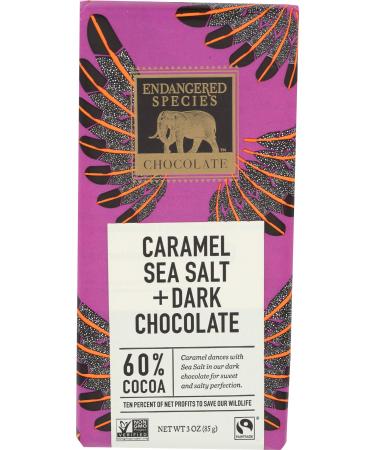 Endangered Species Chocolate Caramel Sea Salt + Dark Chocolate 60% Cocoa 3 oz (85 g)