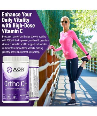 AOR Ortho C+ 240g Powder High-Potency Vitamin C Ascorbic Acid - Electrolyte Formula with Magnesium & Calcium Ascorbate Supports Skin & Blood Vessel Function Electrolyte Powder for Everyday Wellness - Buy Online on SooperMarket.com