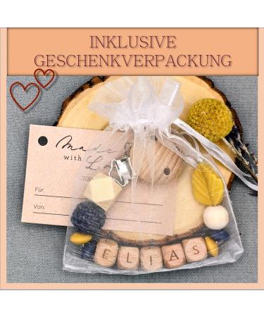 Personalized Baby Gift - Storchenkind | Custom Name | Girls/Boys | Gift Packaging | Laser Engraved Wooden Letters & Food-Safe Silicone | Various Colors - Buy Online on SooperMarket.com