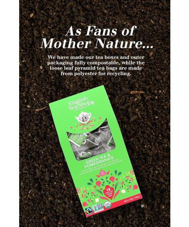 English Tea Shop Organic Green Tea & Pomegranate Tea (15 Pyramids) 30 g - Buy Online on SooperMarket.com