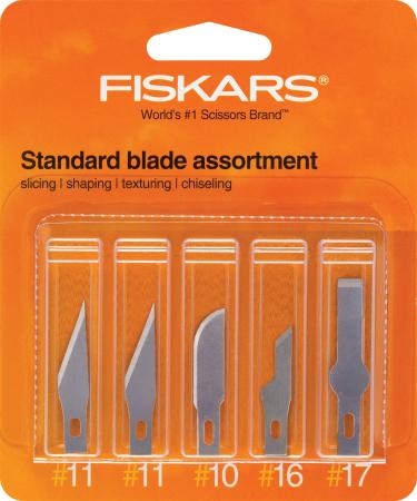 Fiskars 164190-1001 Standard Assortment Blades(2 Number.11,1 Number.10, 1 Number.16, 1 Number.17), 5 Pack, Silver