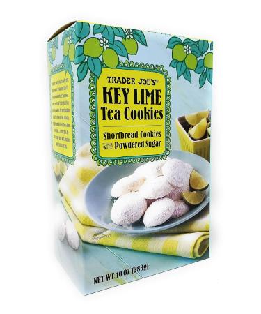 Trader Joes Key Lime Shortbread Tea Cookies with Powdered Sugar 10 Oz.