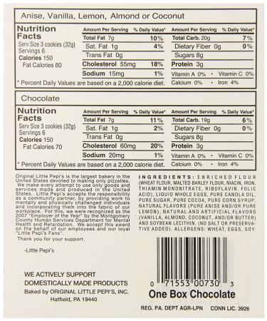 Little Pepi's Chocolate Pizzelles - 7 Ounce (Pack of 1) - Buy Online on SooperMarket.com