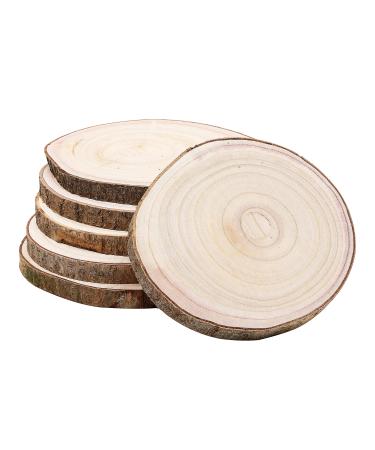 FORACKS Natural Round Wood Slices 6 Pack 8-9 inches Unfinished Wood kit Circles DIY Crafts Wood Ornament Discs 8-9 Inch(6Pcs)