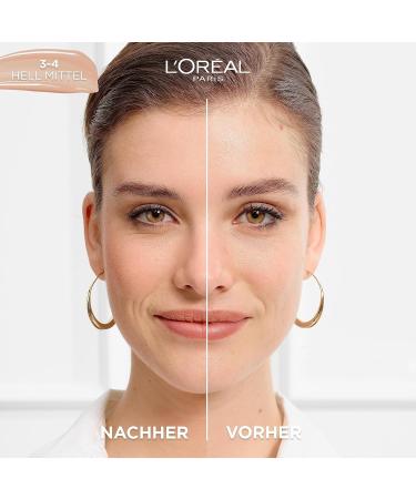 L'Or al Paris Tinted Serum - Nourishing Liquid Foundation with Hyaluronic Acid Perfect Match No. 3-4 (Light Medium) - 30ml | International Shipping - Buy Online on SooperMarket.com